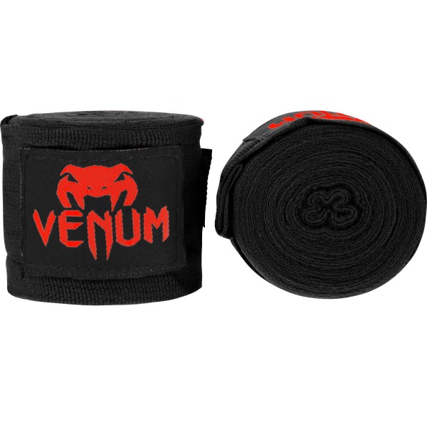 

Бинты боксерские эластичные VENUM Original Kontact 2.5м Черные с красным