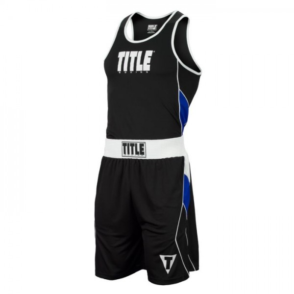

Форма для бокса TITLE Aerovent Elite Amateur Boxing Set 8 Черная с синим (S)