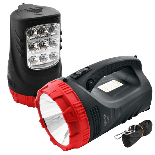 

Фонарь переносной Luxury 2827, 3W+9LED/25LED Черно-красный (ID31251)