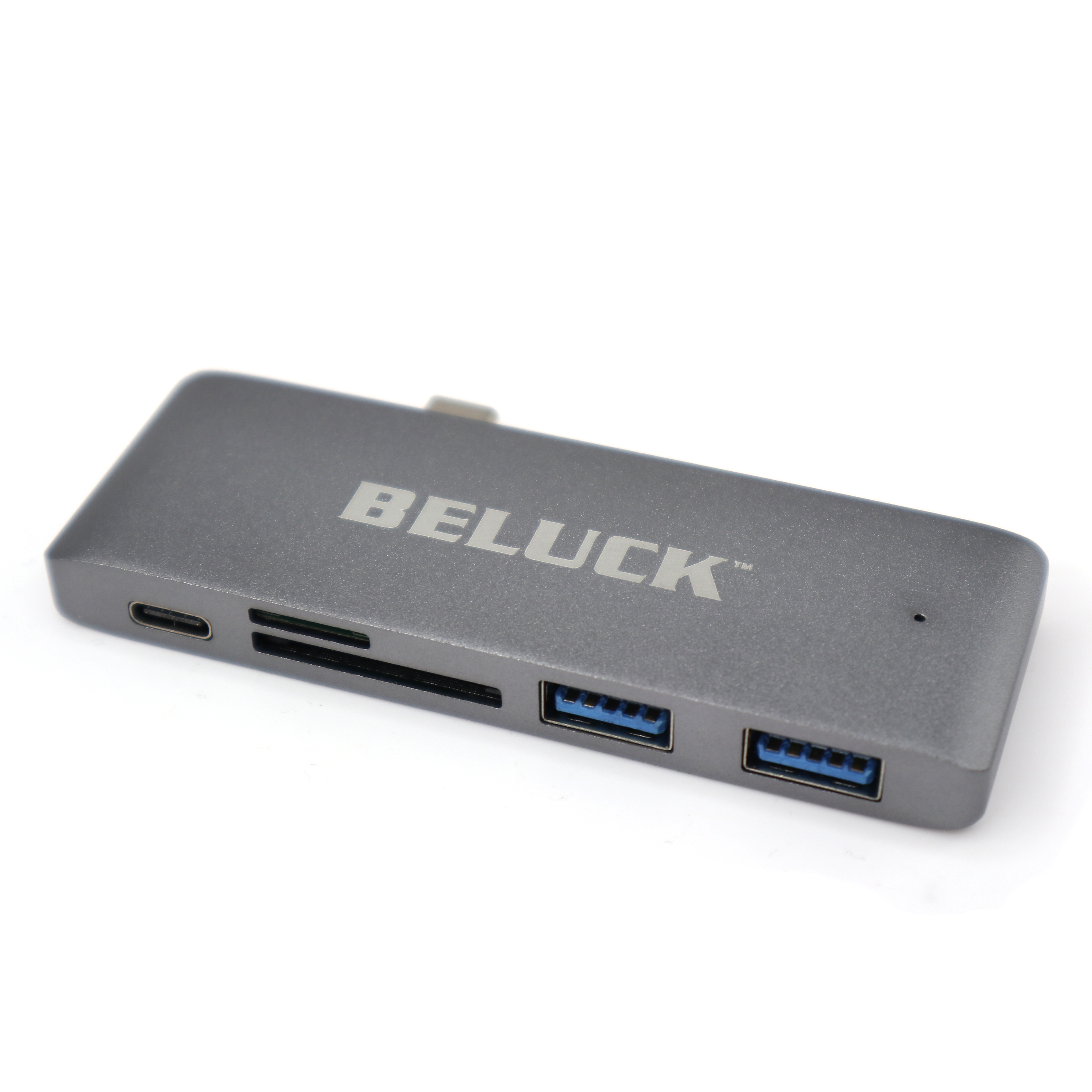 Акція на USB hub картридер 5 в 1 Beluck Type-C / USB 3.0 / SD / MicroSD BeluckHub від Rozetka UA