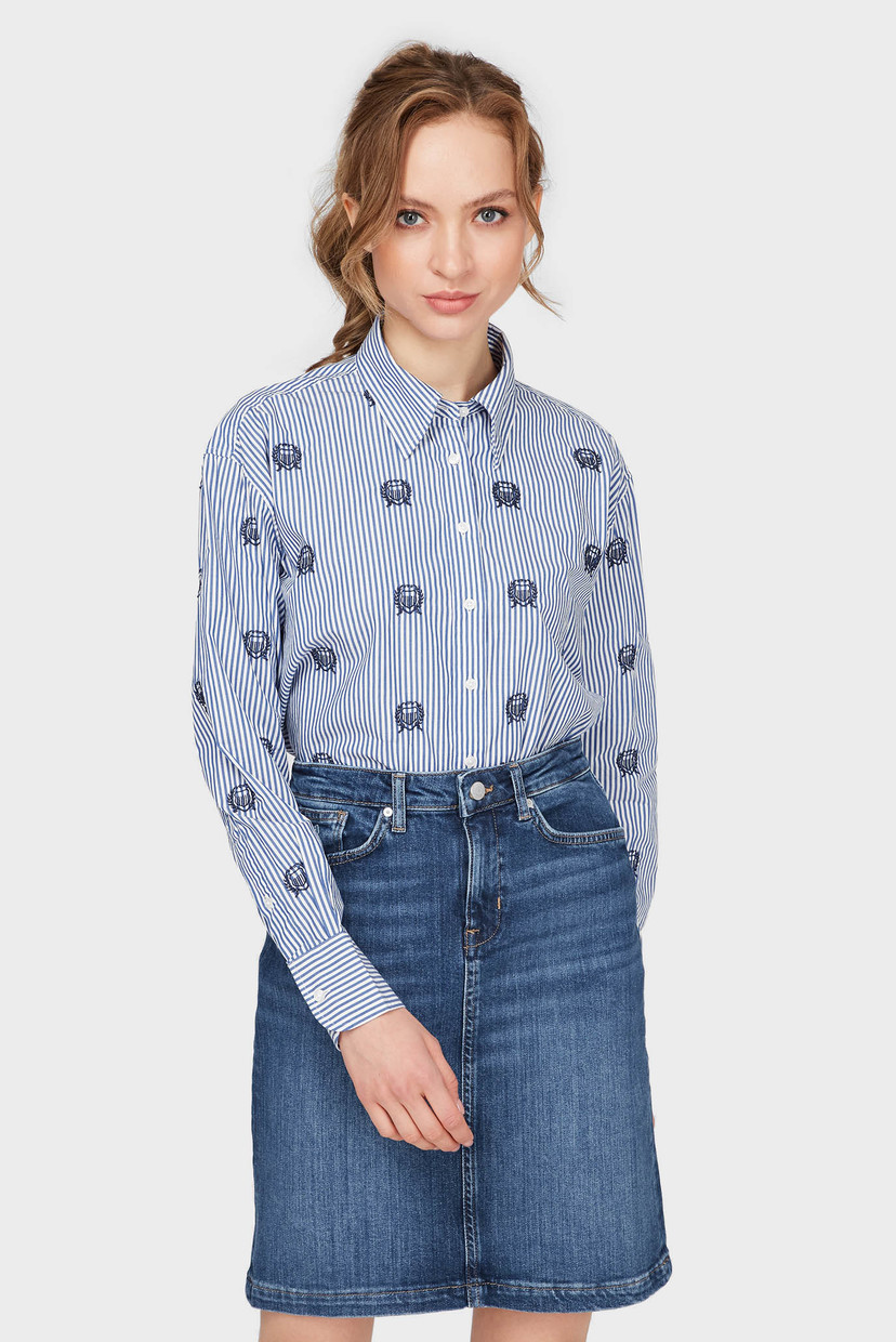 

Женская рубашка в полоску RELAXED STRIPE CREST Gant  4311180, Женская рубашка в полоску RELAXED STRIPE CREST Gant 36 4311180
