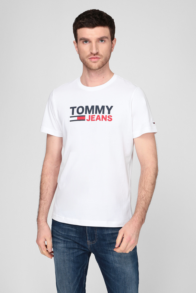 

Мужская белая футболка TJM CORP LOGO Tommy Hilfiger S DM0DM10214