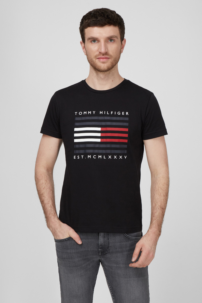 

Мужская черная футболка CORP FLAG LINES Tommy Hilfiger S MW0MW15334