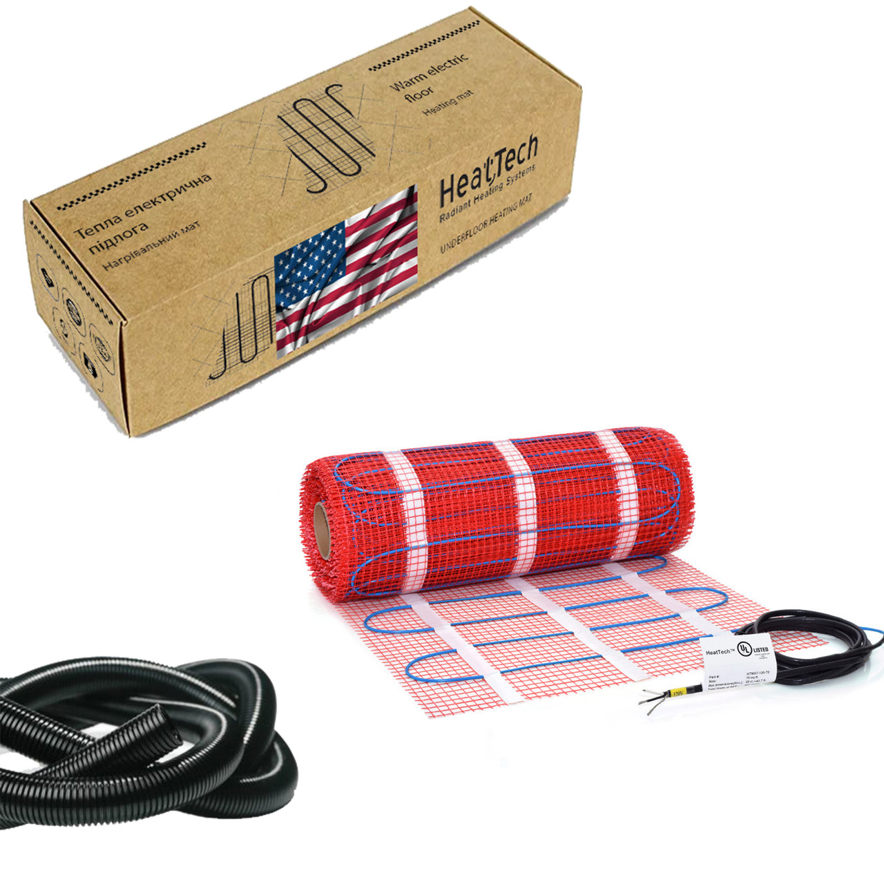 

Нагревательный мат для теплого пола HeatTech HTMAT 1000 Вт 5,5 м.кв.