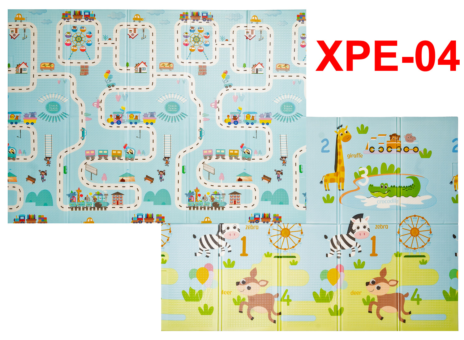 

Детский складной двусторонний развивающий термоковрик QKids XPE-04 150x200x1 см