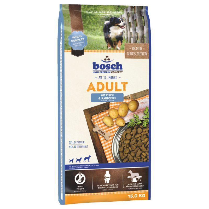 

Bosch Adult Fish & Potato Сухой корм с рыбой и картофелем для взрослых собак (15 кг)