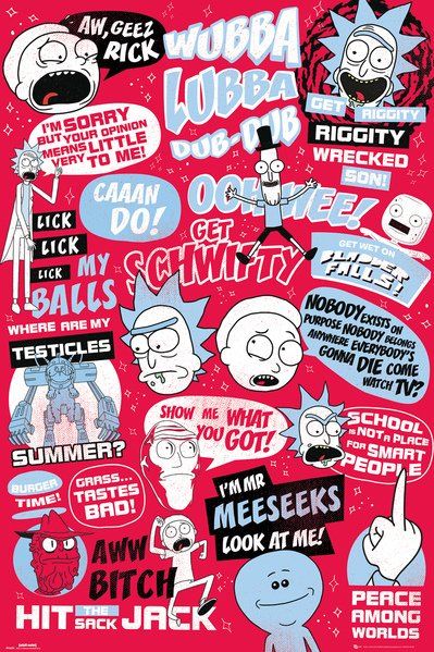 

Постер GB eye Rick and Morty Maxi Poster - Quotes (FP4539) 610 x 915 мм
