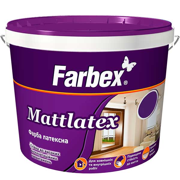 

Фарба латексна «Mattlatex» Farbex - 4,2 кг, білий матовий