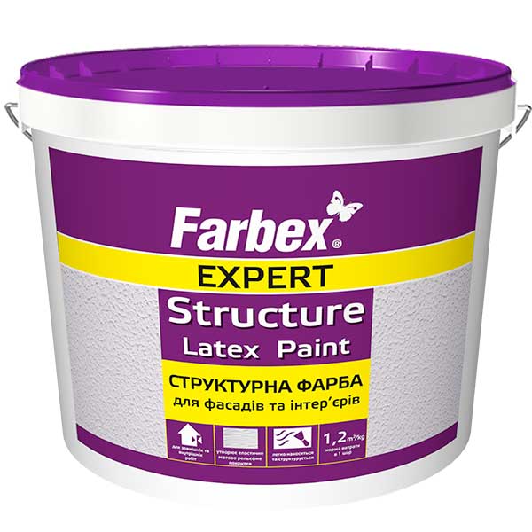 

Структурна латексна фарба Farbex - 14 кг, білий матовий