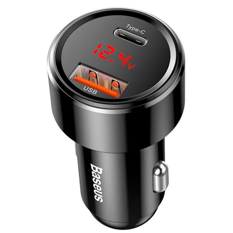 

Адаптер автомобильный 1USB Type-C Baseus Magic Display PPS PD 3.0 QC 4.0 6A 45W (CCMLC20C-01) Black