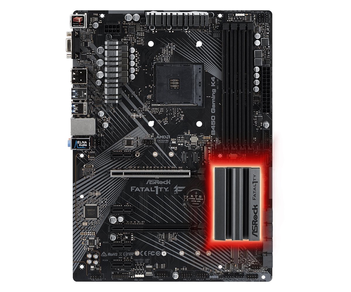 

Материнcкая плата ASRock B450_GAMING_K4 sAM4 B450 4xDDR4, M.2, HDMI-DP, ATX