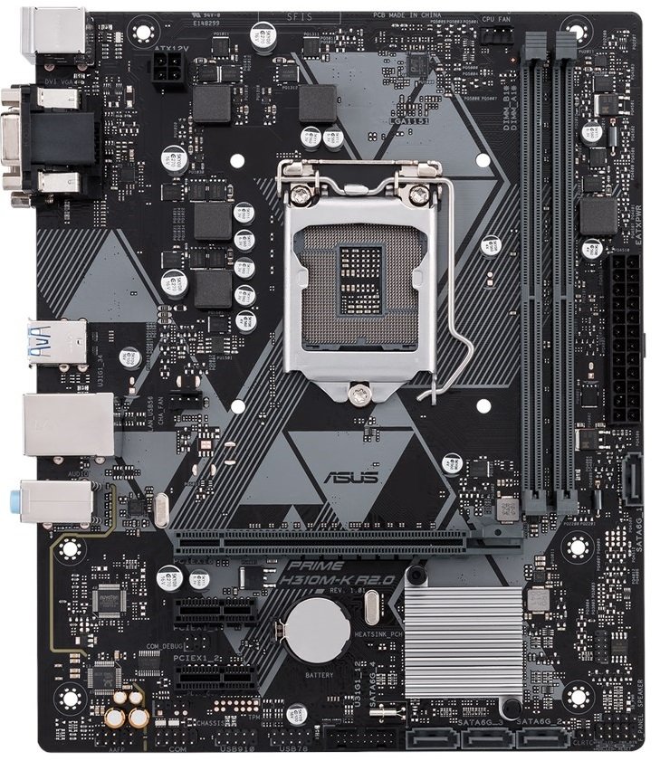 

Материнcкая плата ASUS PRIME_H310M-K_R2.0 s1151 H310 2xDDR4 DVI-VGA mATX