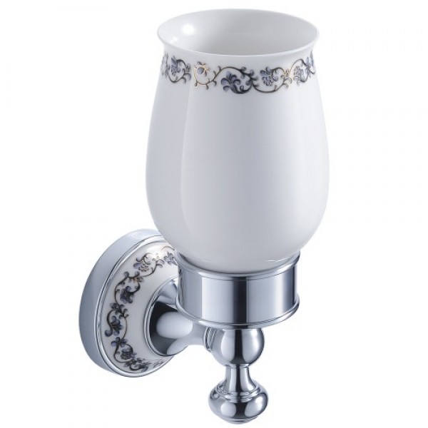

Керамический стакан с настенным держателем KRAUS APOLLO KEA-16504CH хром/белый (75037)