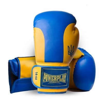 

Боксерські рукавиці PowerPlay 3021 Ukraine14 унцій Синьо-Жовті (SKL24-252435)