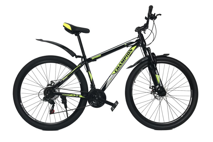 

Велосипед Champion Spark 27.5"17" Черный-Неоновый желтый-Белый