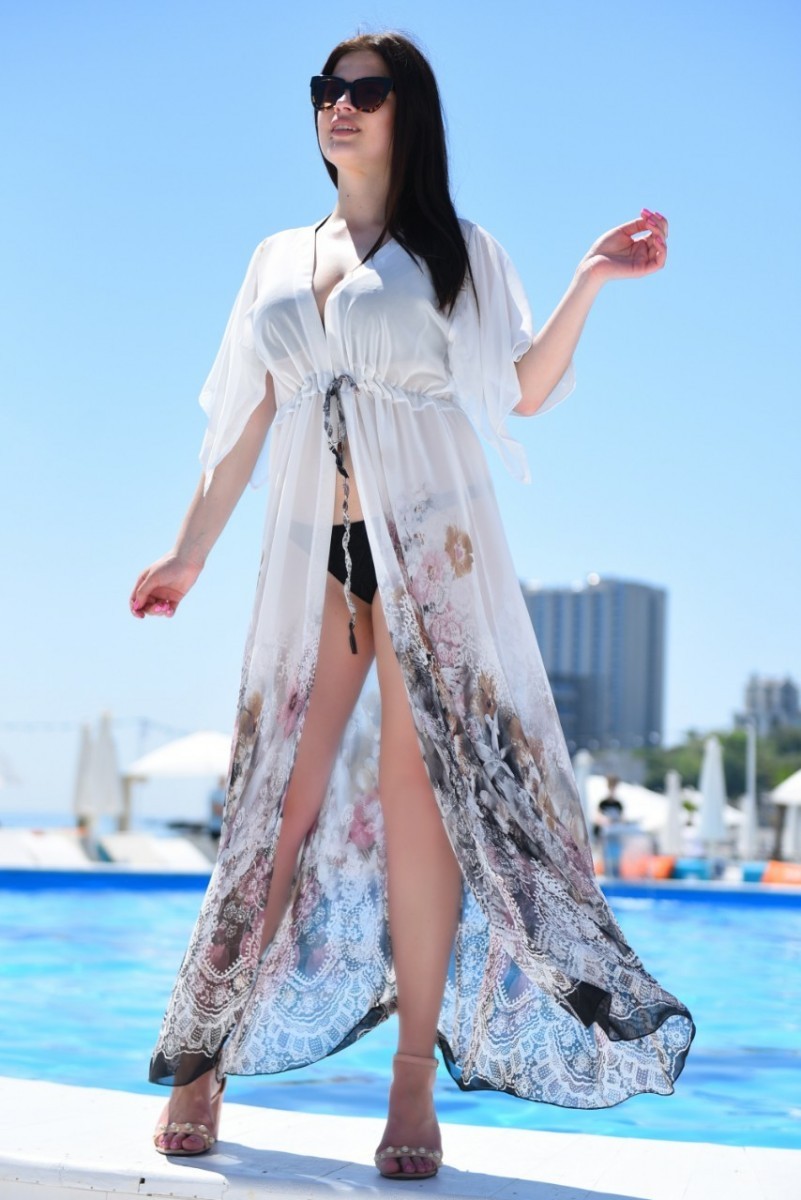 

Длинная пляжная туника на море FashionYouWant универсальный (S/L) белый 43382842