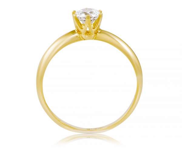 

Кольцо с камнем SWAROVSKI Zirconia "Соблазн", желтое золото, КД4096/2SW, 17.5 размер