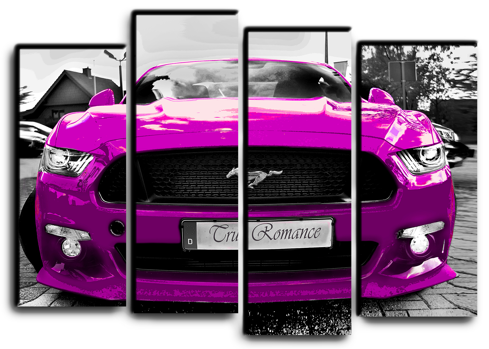 

Модульная картина на холсте из 4 частей авто Ford Mustang 2015 американский спорткар Hotel Arizona HD 82 см x 112 см