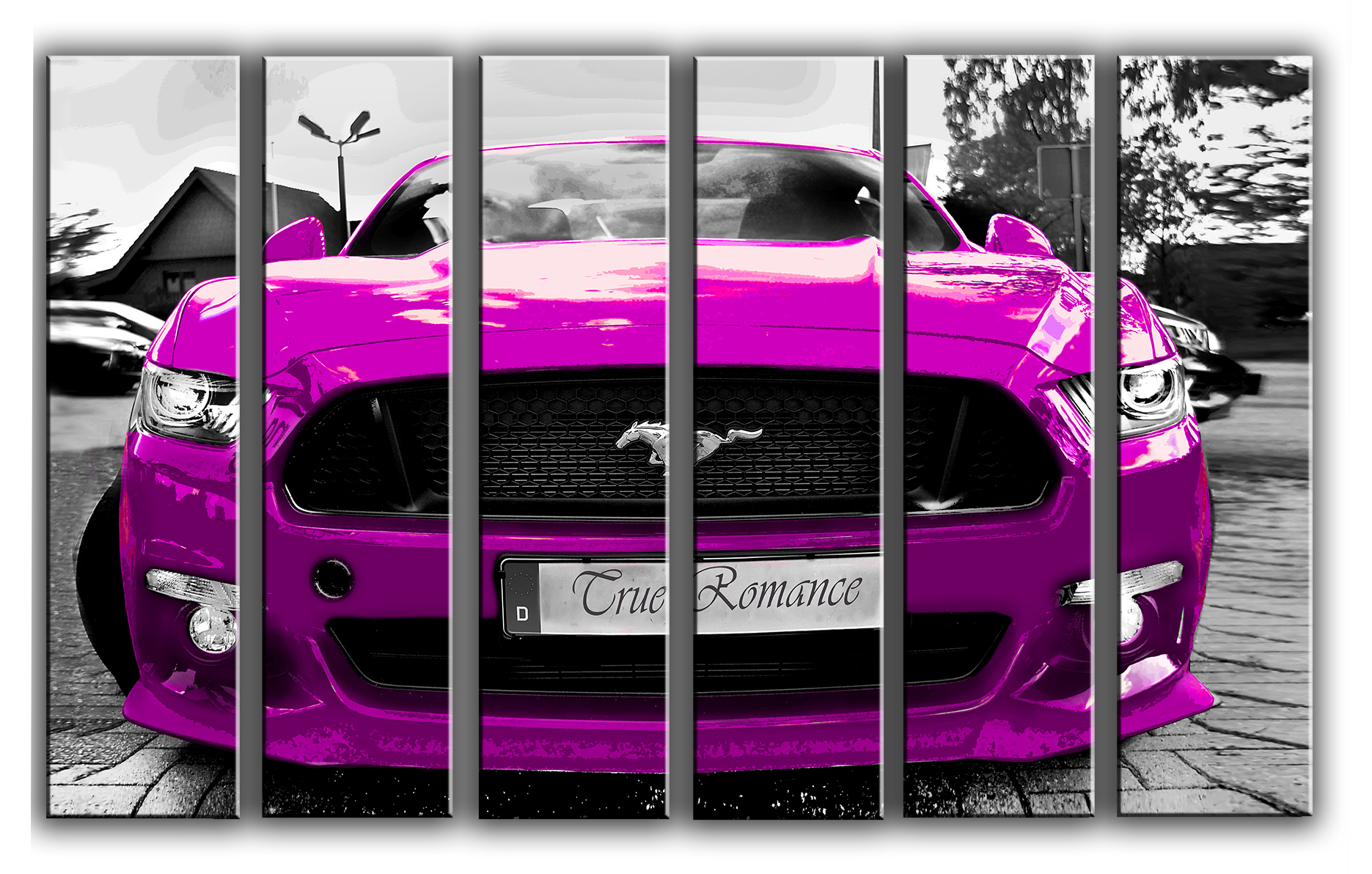 

Модульная картина на холсте из 6 частей авто Ford Mustang 2015 американский спорткар Hotel Arizona HD 112 см x 171 см