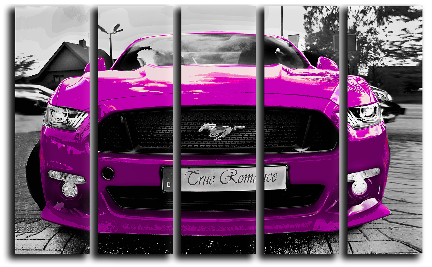 

Модульная картина на холсте из 5 частей авто Ford Mustang 2015 американский спорткар Hotel Arizona HD 89 см x 140 см