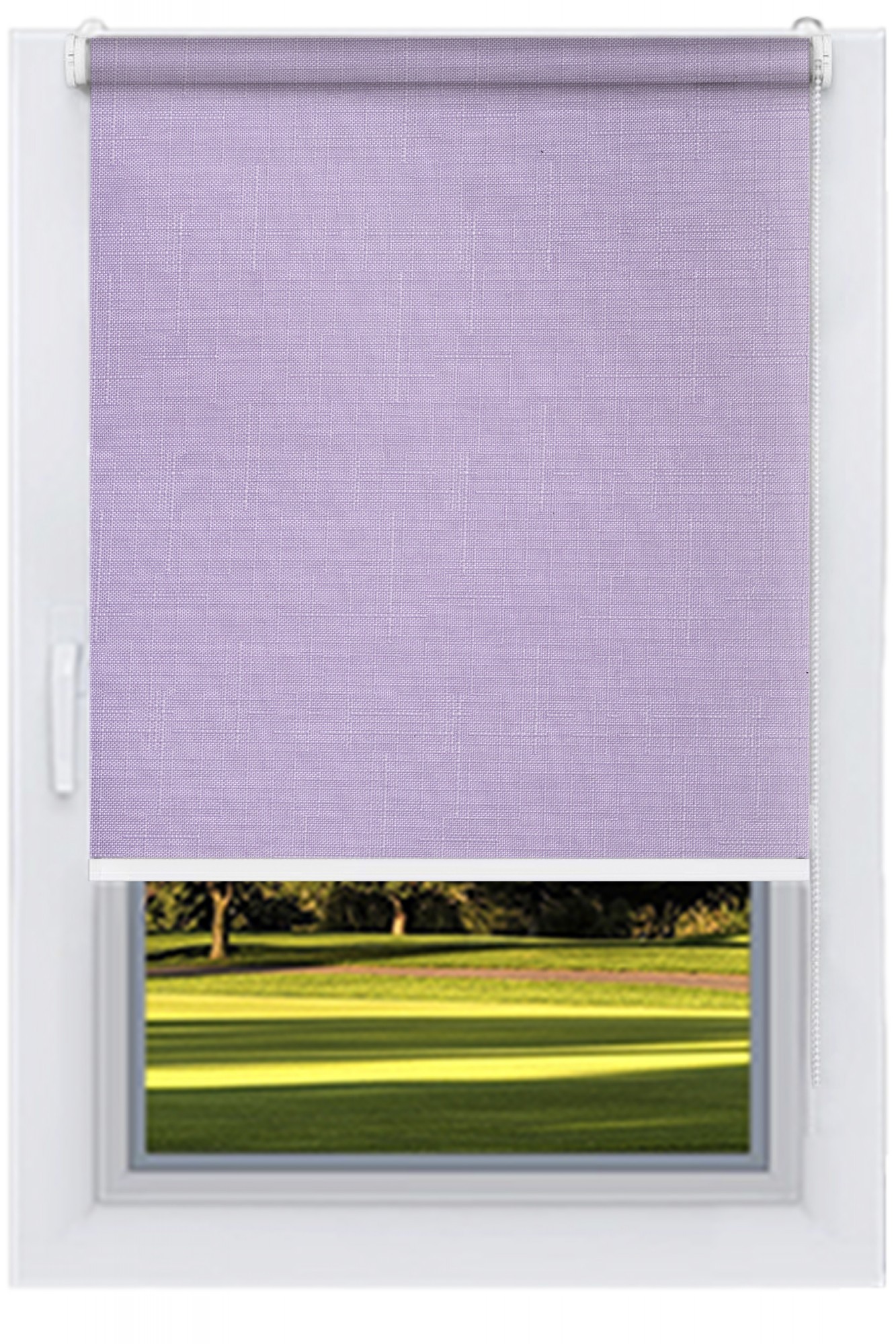 

Ролета тканевая DECOLUX 128х250 LEN Лиловый вал 32