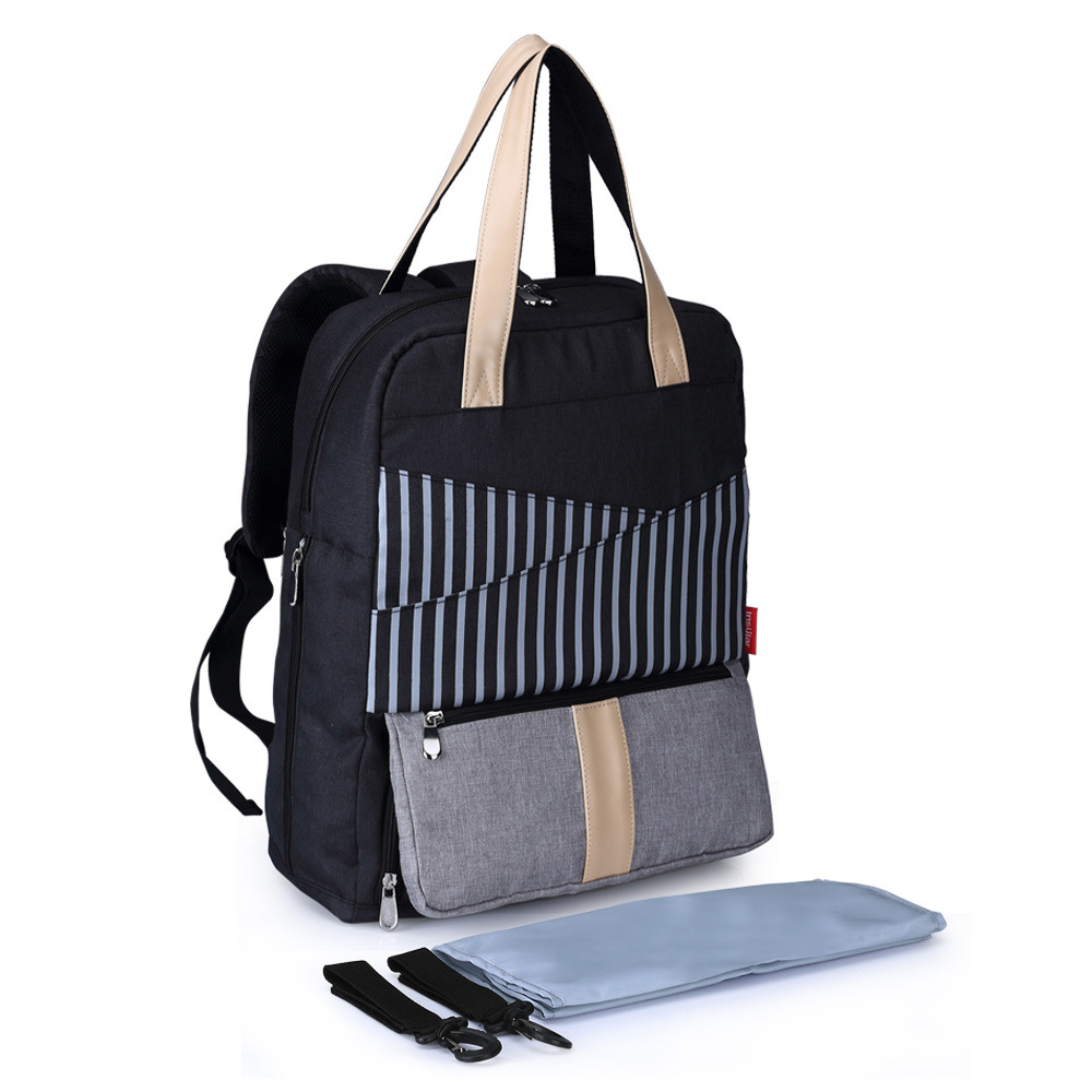 

Сумка-Рюкзак Для Мам Insular Stripe Черная, 19 л