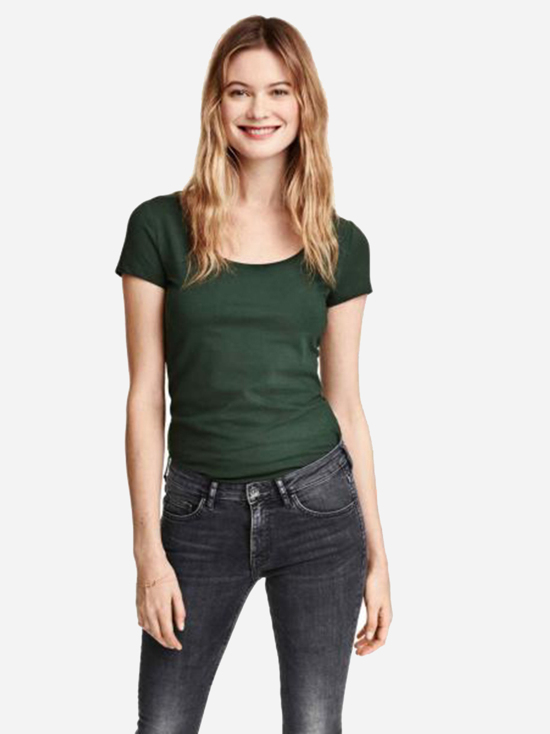 

Футболка H&M 0264984 S Темно-зеленая