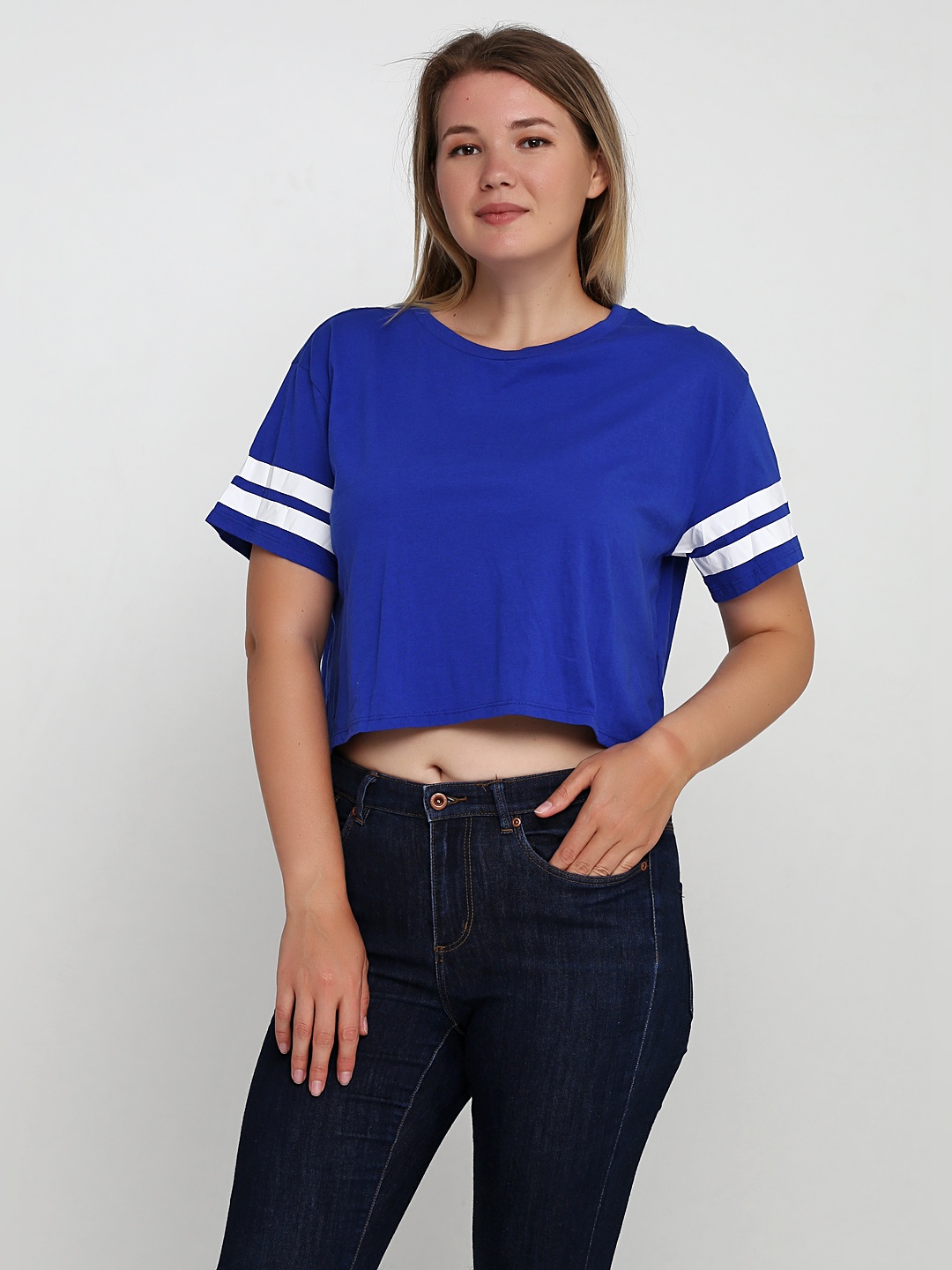 

Футболка H&M 0526708_01 L Синяя с белым