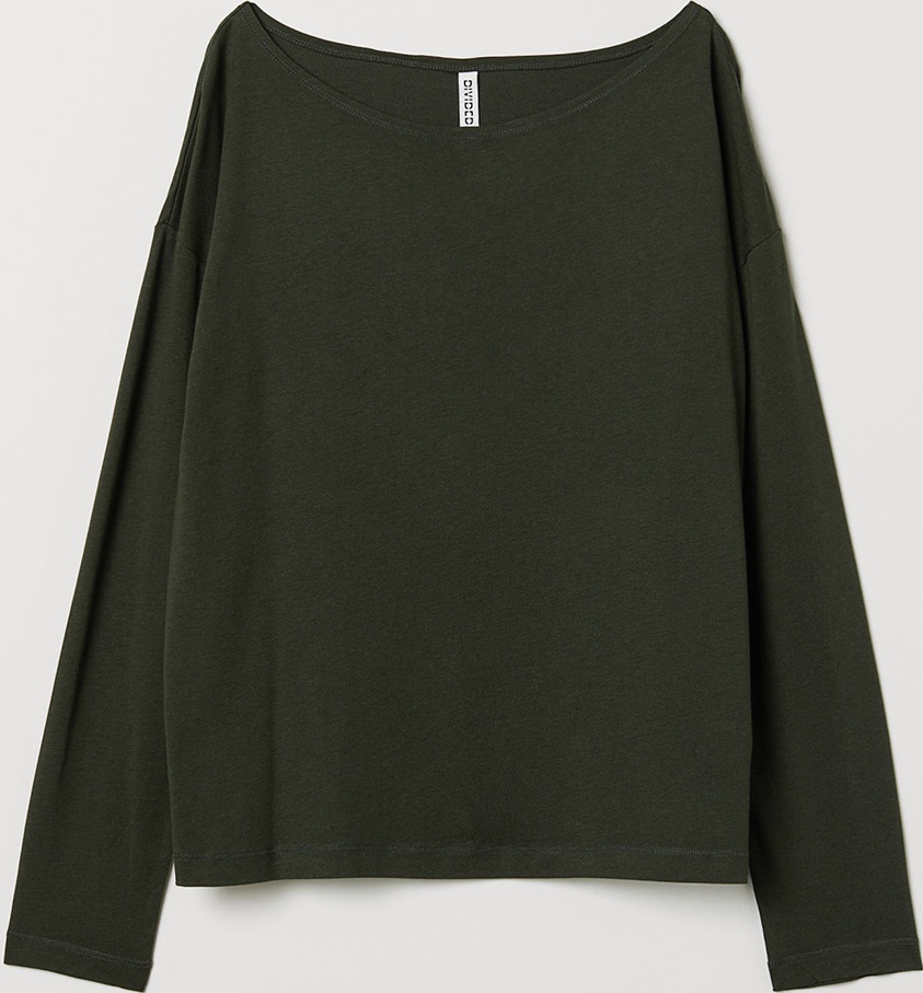 

Лонгслив H&M 0682670_01 S Темный хаки