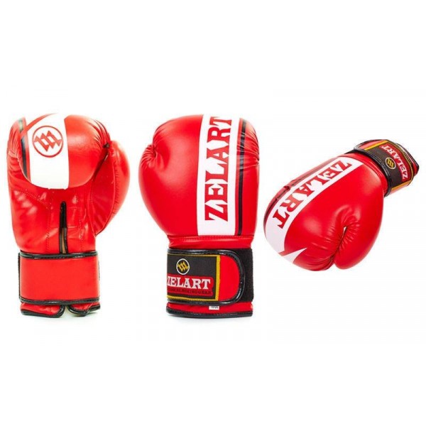 

Перчатки боксерские FLEX на липучке ZEL (красный цвет), Размер 10oz