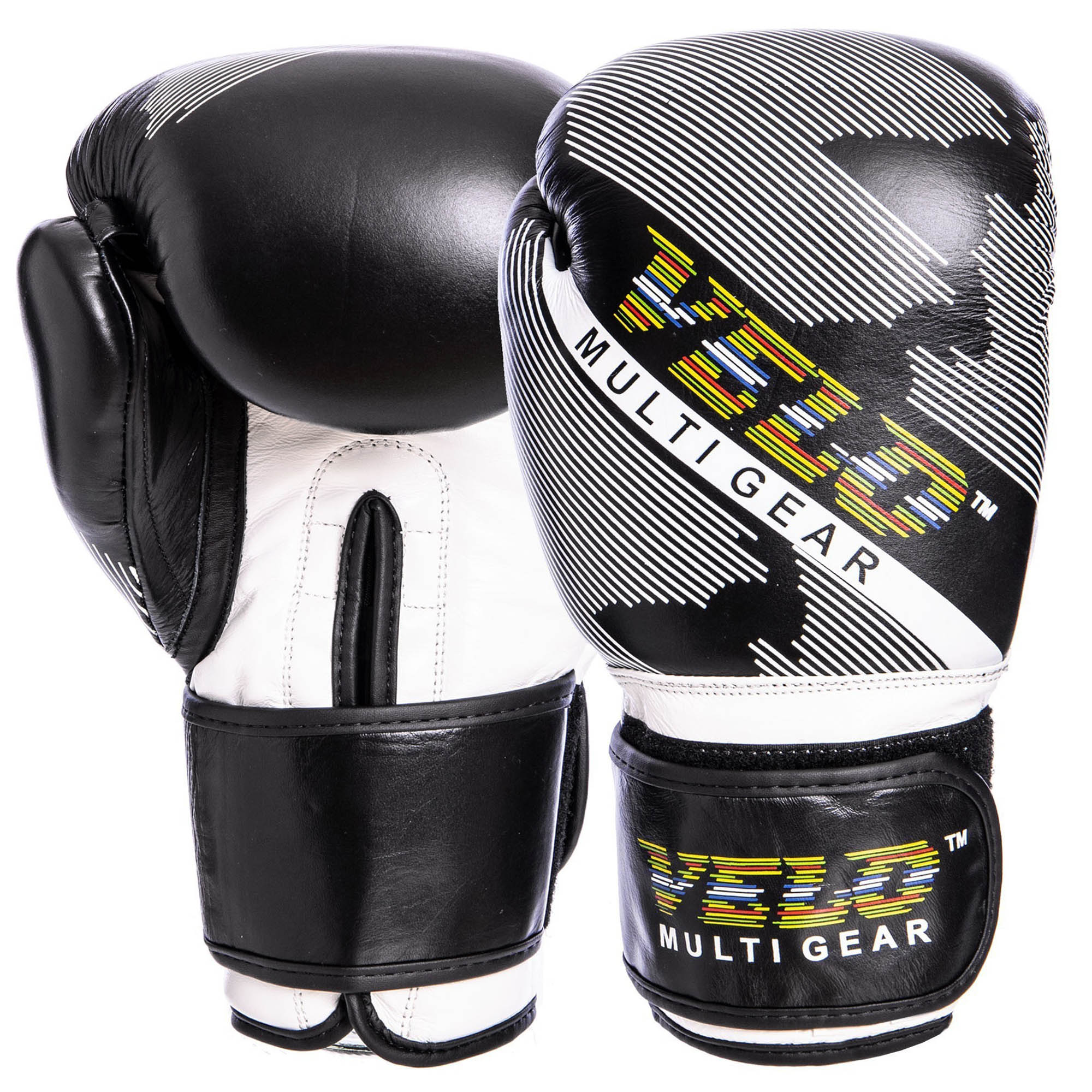 

Перчатки боксерские кожаные на липучке VELO (чёрные), Размер 12oz