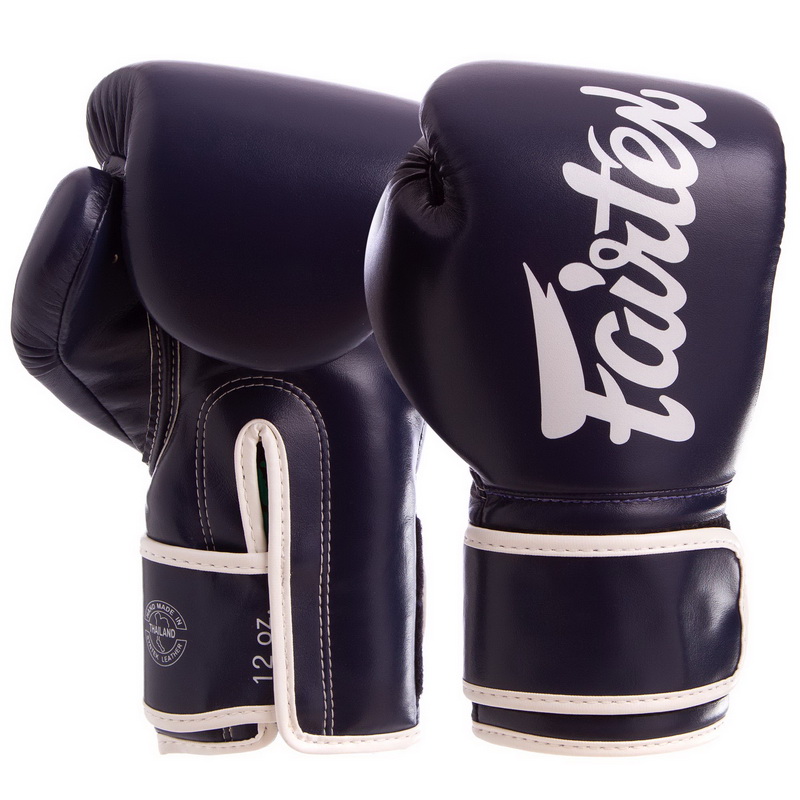 

Перчатки боксерские PU на липучке FAIRTEX синие, Размер 10oz