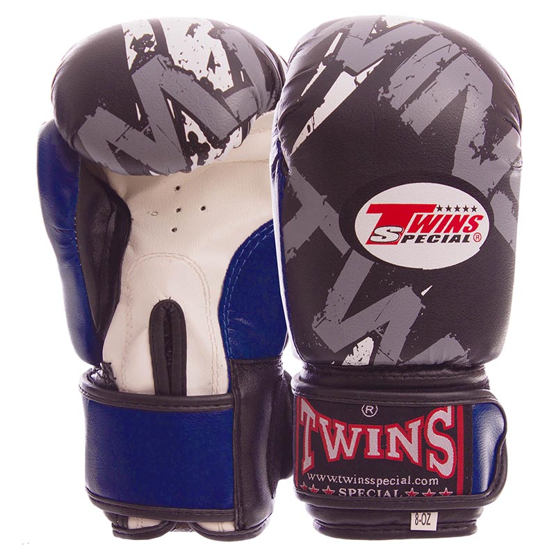

Перчатки боксерские PVC на липучке TWINS синие, Размер 12oz