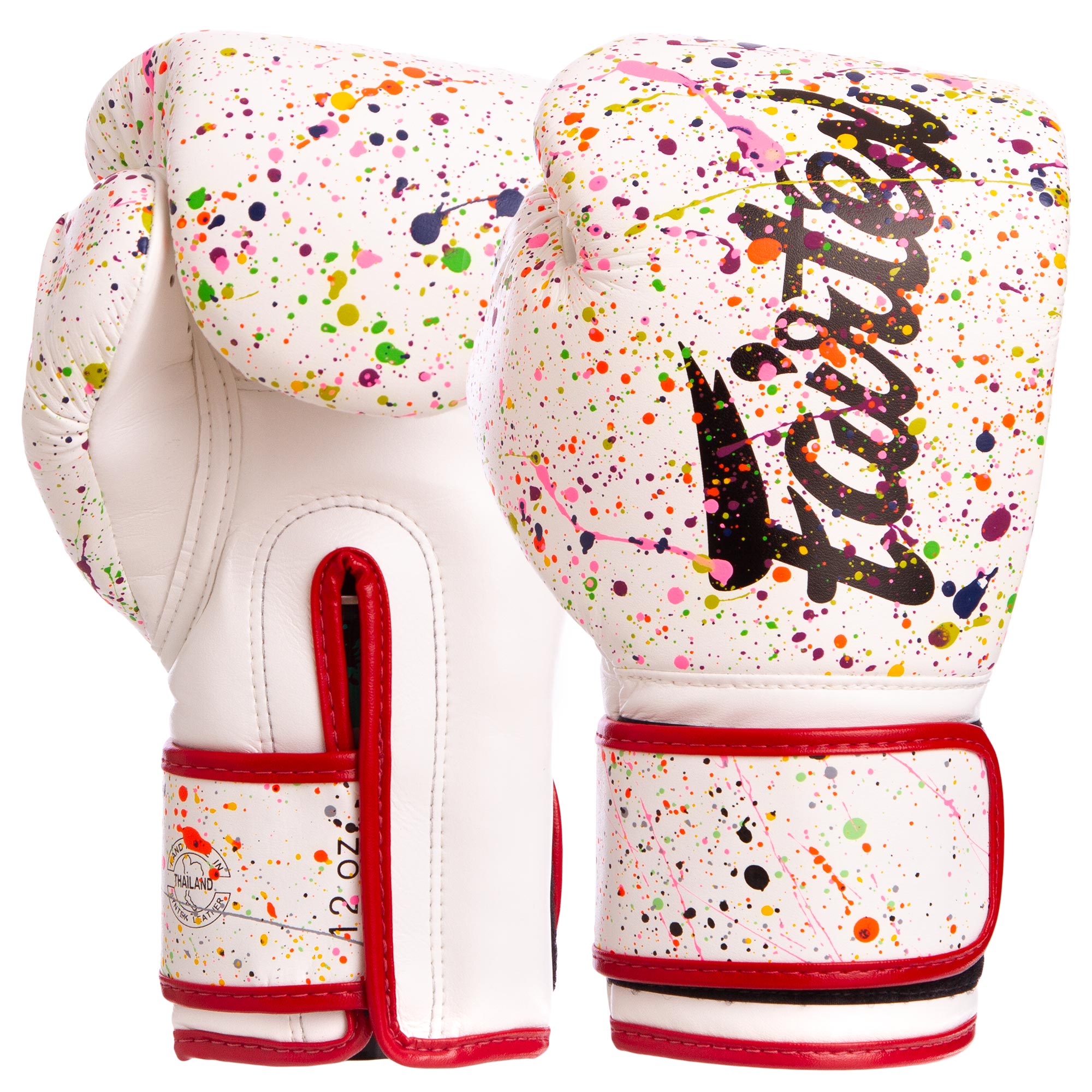 

Перчатки боксерские PU на липучке FAIRTEX бело-красные, Размер 14oz