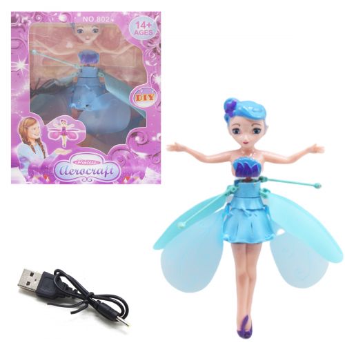 

Кукла WL Toys «Летающая фея» с USB и запасными крыльями в голубом (CX-802)