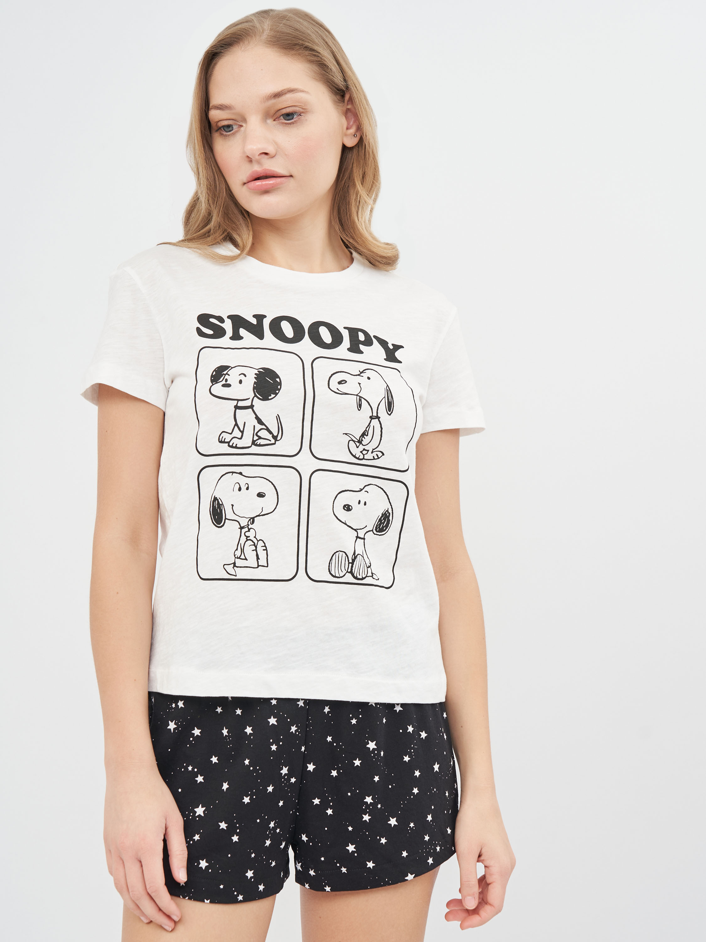 

Пижамная футболка H&M 2601-76143402 XS Белая принт