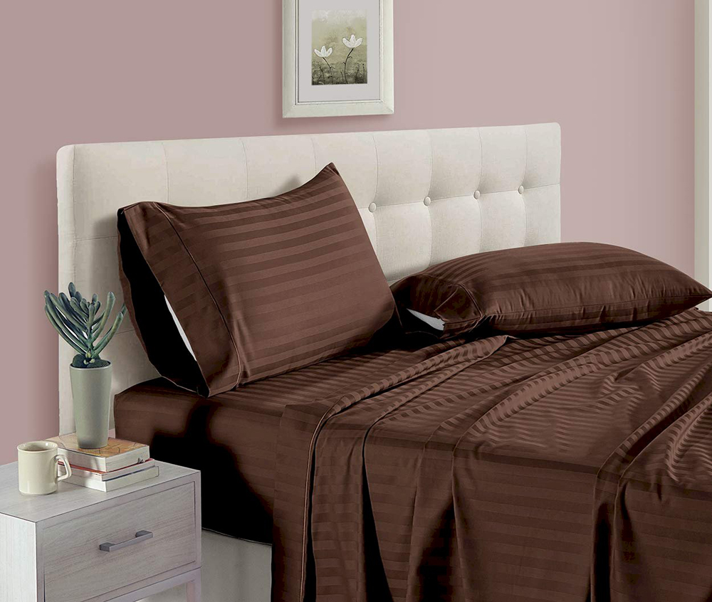

Простынь натяжная U-tek Home Sateen Brown Stripe 150x190
