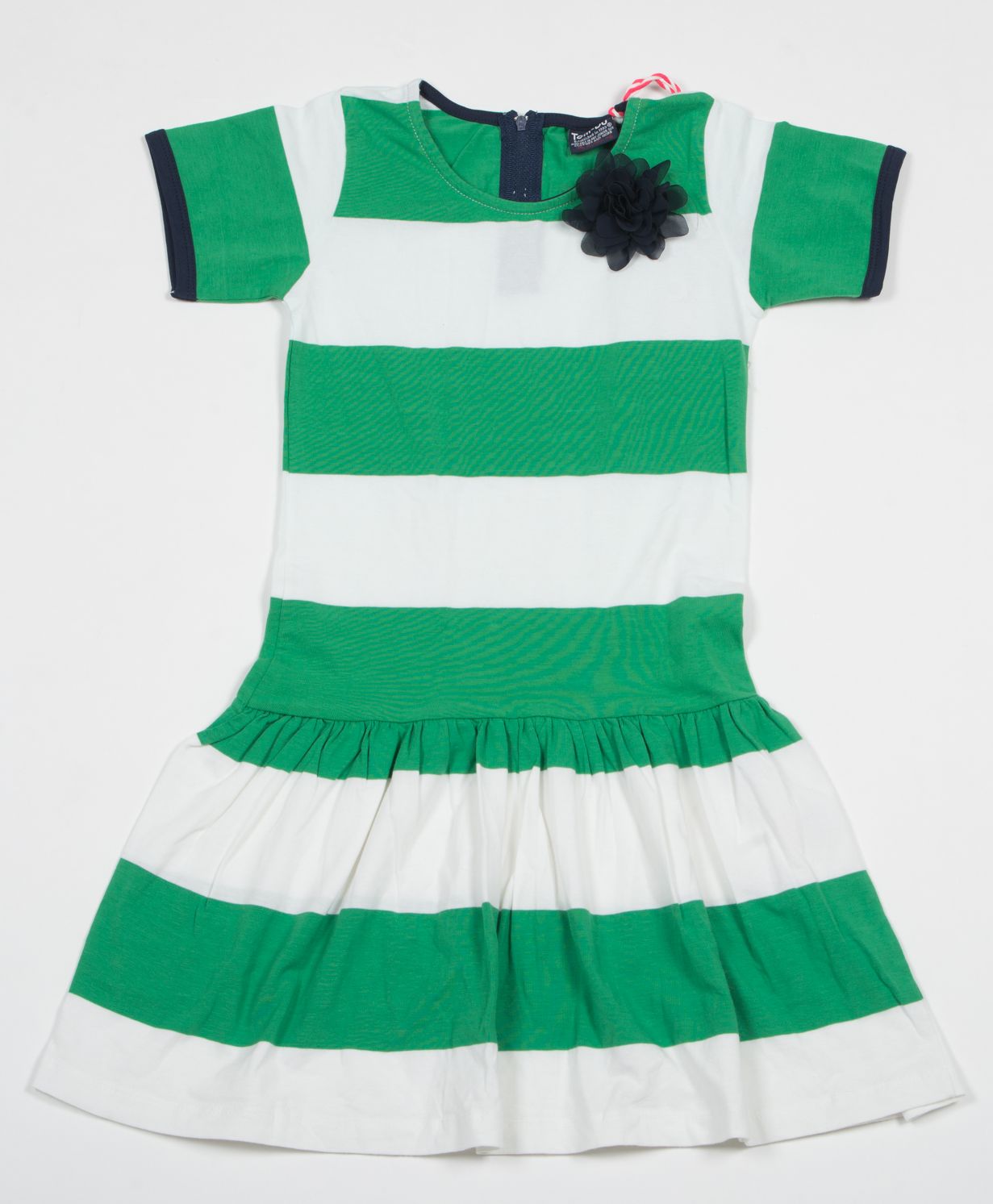 Акція на Дитяче літнє плаття для дівчинки Tom-Du Thilde 92-98 см Біле із зеленим від Rozetka