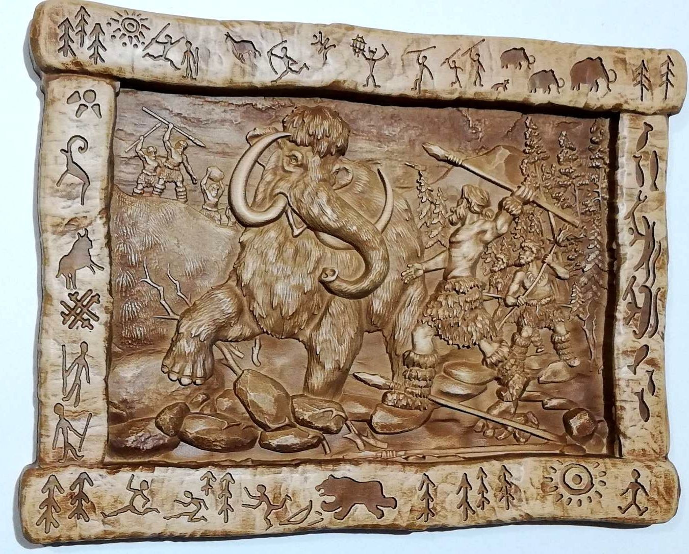 

Картина из дерева ART-3D-WOOD Охотник на мамонта -2