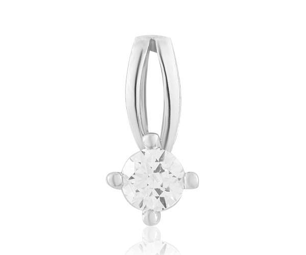 

Подвеска с фианитом Swarovski Zirconia "Искра", белое золото, П4020/1SW