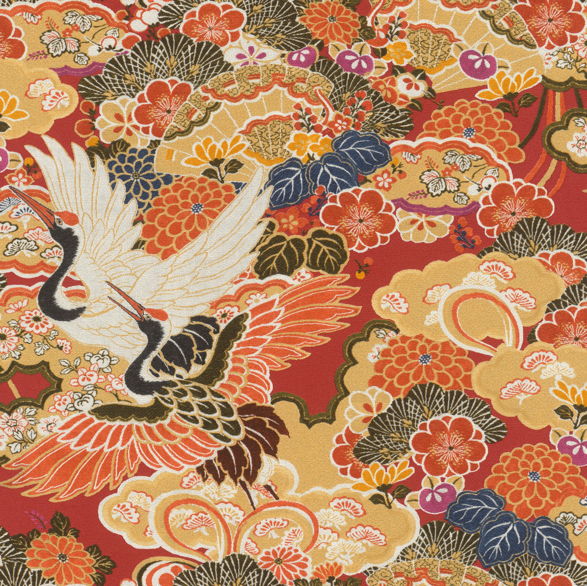 

Виниловые обои на флизилиновой основе Rasch Kimono 409345 оранжевый птицы