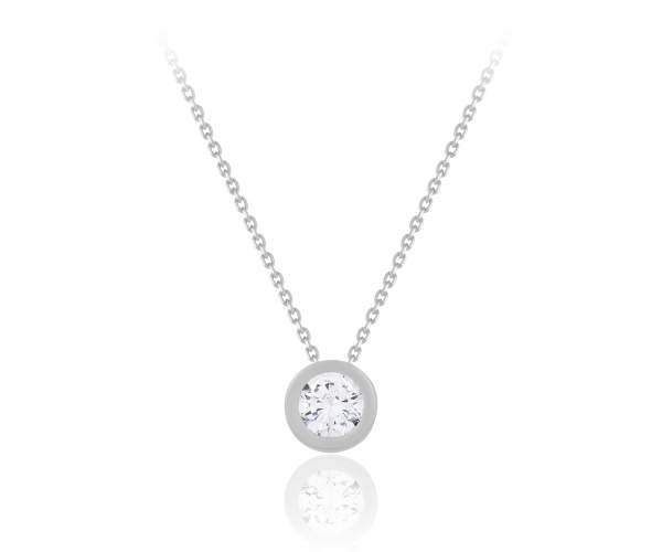 

Колье с камнем SWAROVSKI Zirconia, белое золото "Искра", КЛ010/1SW, 40 размер