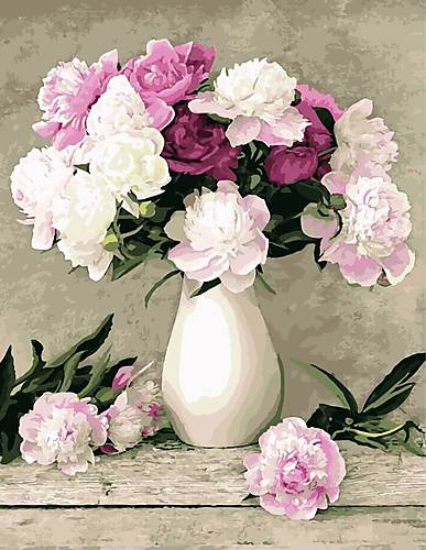 

Картина по номерам 40*50 Нежные пионы Brushme (G069)