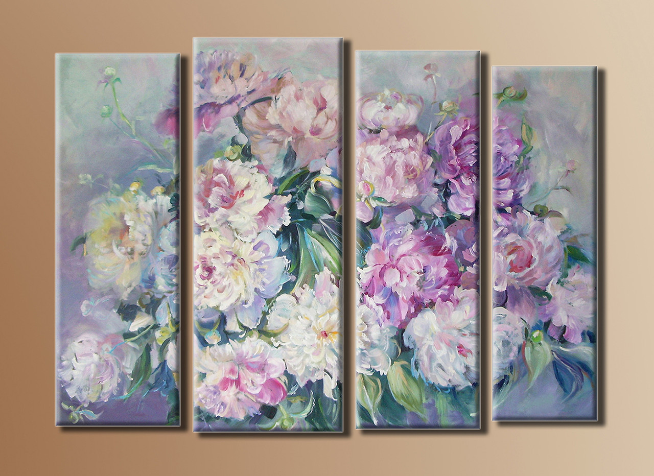 

Модульная картина на холсте Holst Art из 4-х частей Букет цветов 75х102 см
