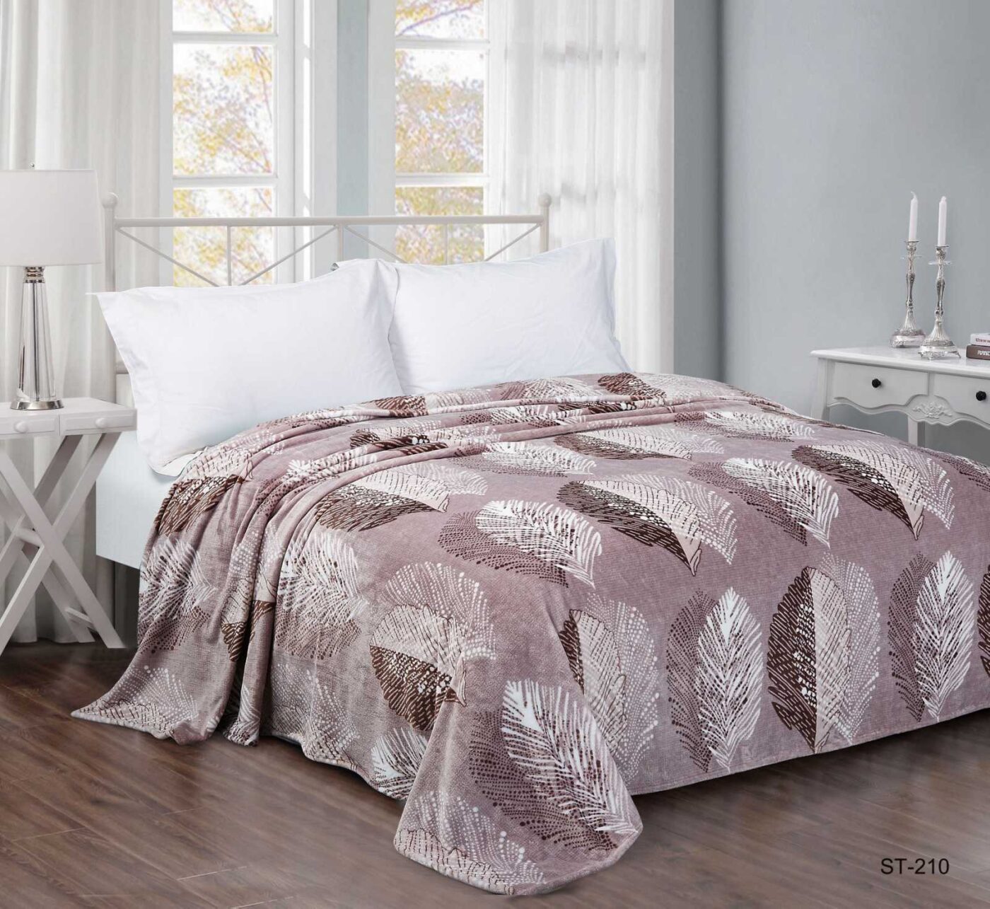 

Плед-покрывало Велсофт "Листва" CottonTwill 200х220 см (СТП033-4)