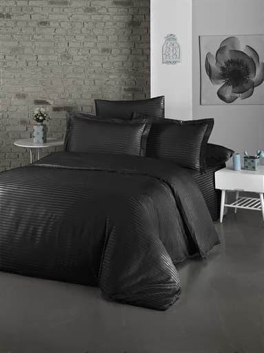 

Комплект постельного белья LIGHTHOUSE Exclusive Sateen STRIPE LUX черный 200х220 см/4х50х70