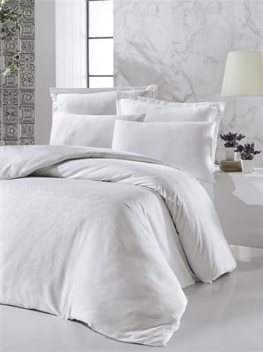 

Комплект постельного белья Victoria Deluxe Jacquard Sateen Valeria 200х220 см/2х50х70 см/2х70х70 см Белый