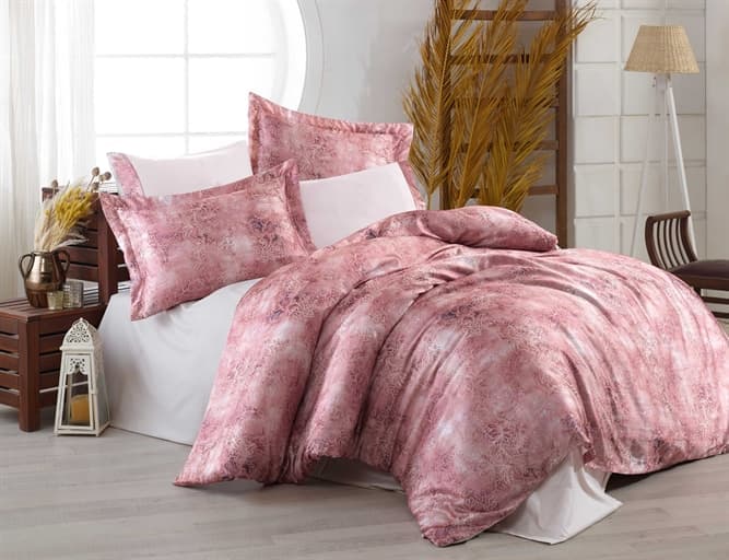 

Комплект постельного белья HOBBY Crash Sateen Electra пудра 200х220 см/2х50х70 см+2х70х70