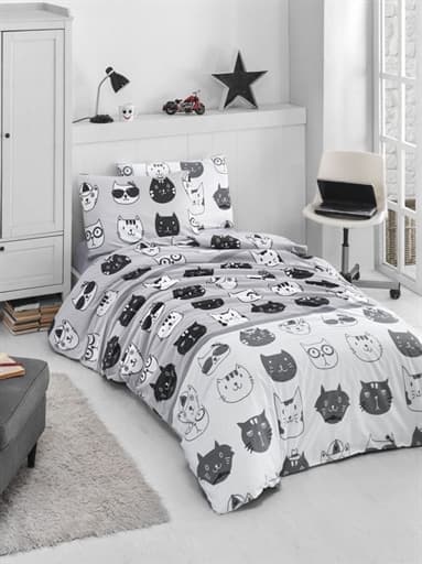 

Комплект постельного белья LIGHTHOUSE ranforce LOVELY CATS 160х220 см/2х50х70