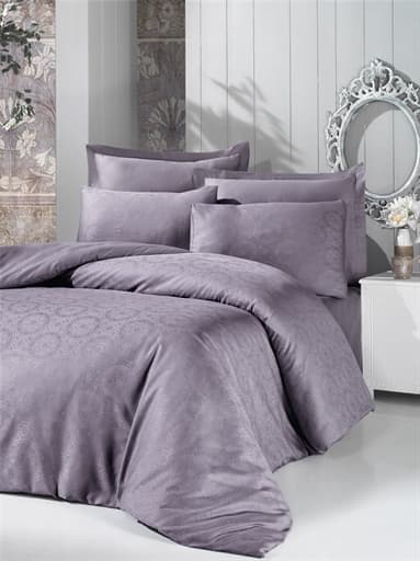 

Комплект постельного белья Victoria Deluxe Jacquard Sateen Valeria 200х220 см / 2х50х70 см / 2х70х70 см Серый
